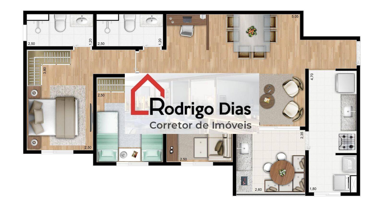 Apartamento à venda com 2 quartos, 76m² - Foto 7